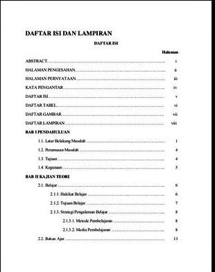 Contoh Daftar Isi Jurnal Ilmiah - Gambar Con